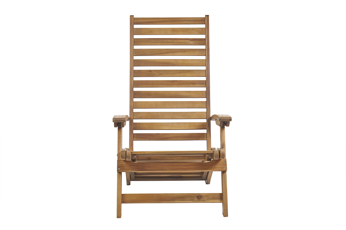 Bain de soleil inclinable 3 positions en bois massif RIO