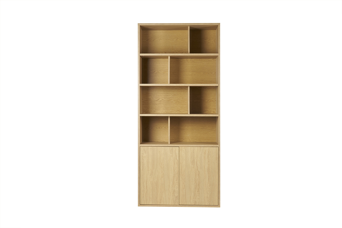 Biblioth�que finition bois clair ch�ne L92 cm NAGANO