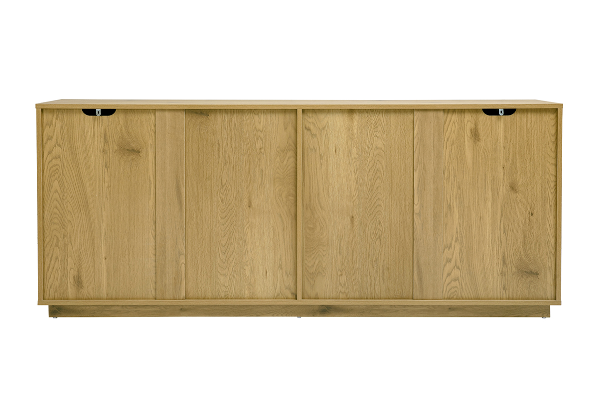 Buffet scandinave en bois ch�ne avec 4 portes, vue de dos, L180 cm, design vintage