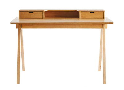 Bureau avec rangements bois clair L120 cm PULITO