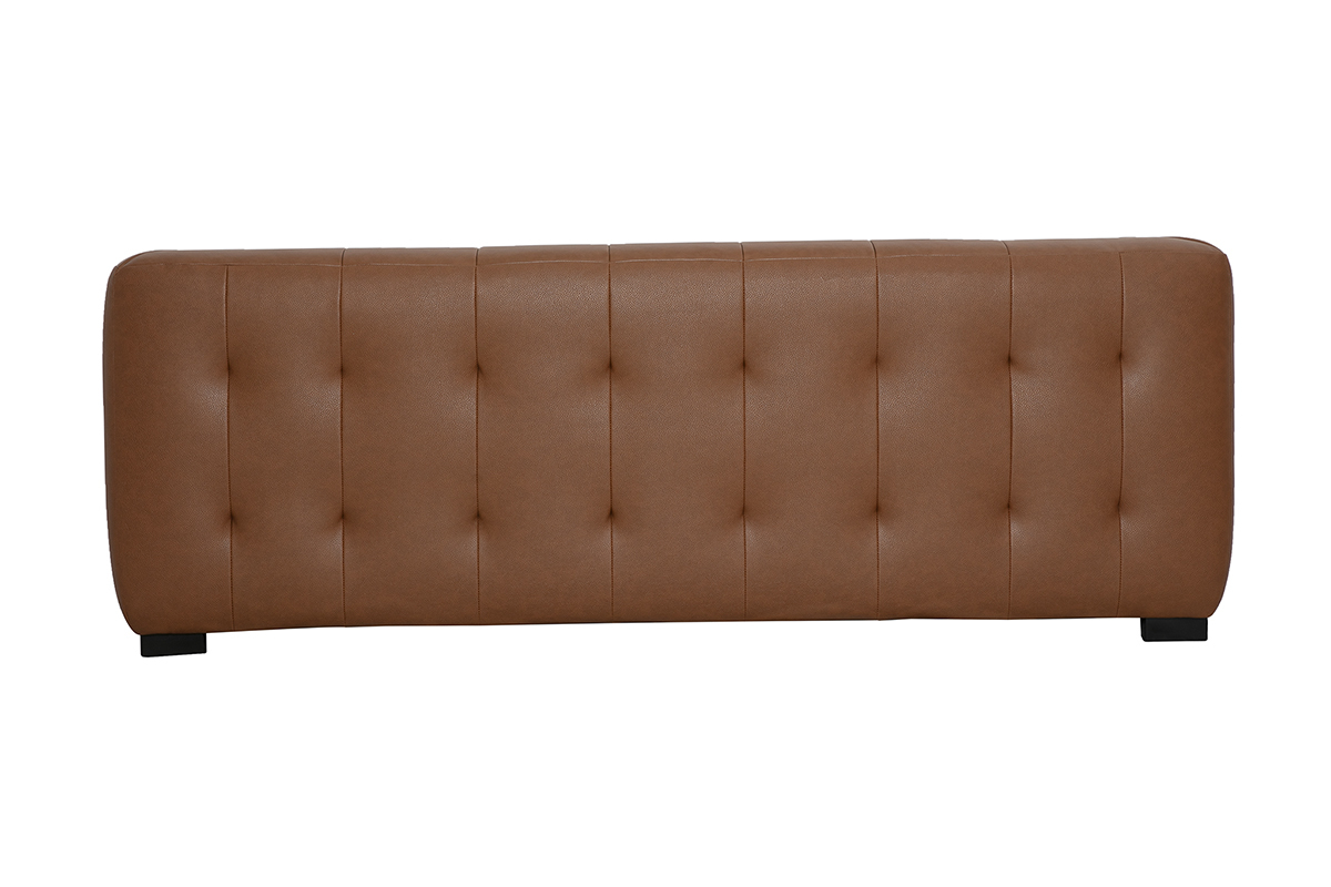Canap� design 3 places en cuir marron CORTO, vue de dos.