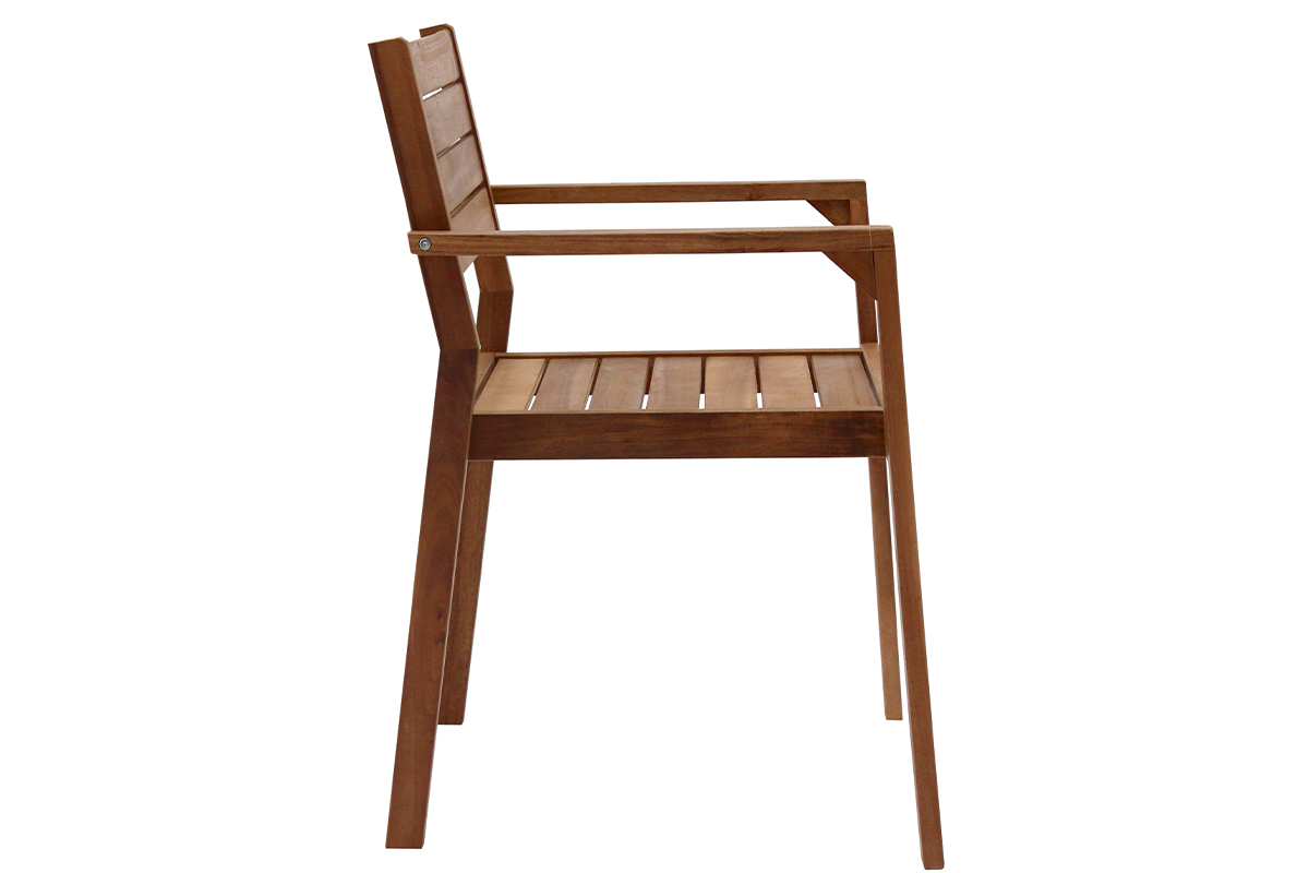 Chaises de jardin empilables en bois massif (lot de 2) CANOPEE