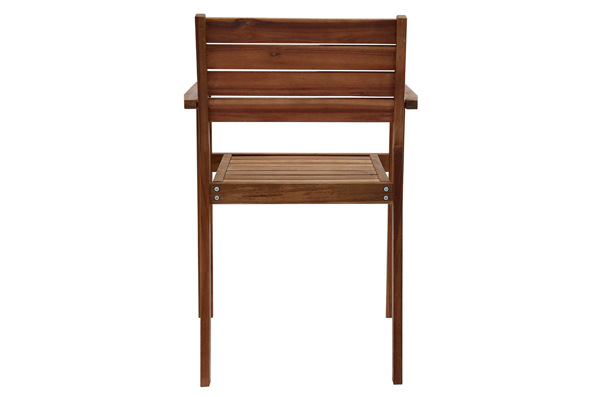 Chaises de jardin empilables en bois massif (lot de 2) CANOPEE