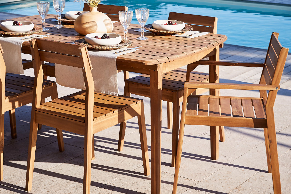 Chaises de jardin en acacia massif (lot de 2) CANOPEEsss