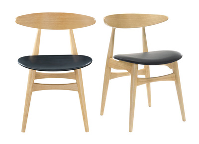 Chaises scandinaves en bois clair et noir (lot de 2) WALFORD