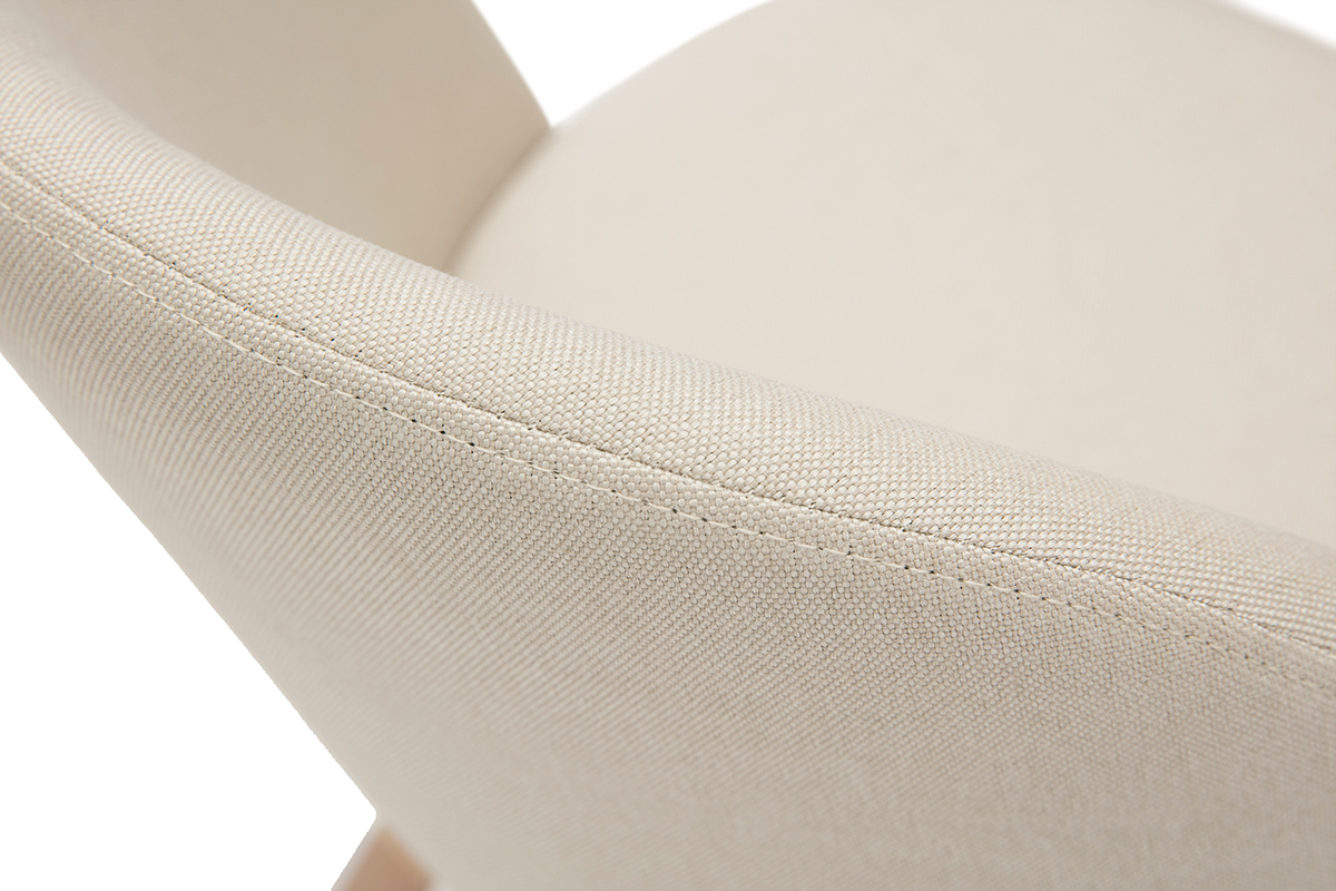 Chaises scandinaves en tissu naturel et bois clair massif (lot de 2) CELESTE