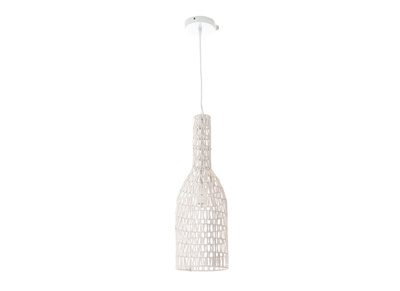 Suspension design en rotin blanc D19 cm PHILAE