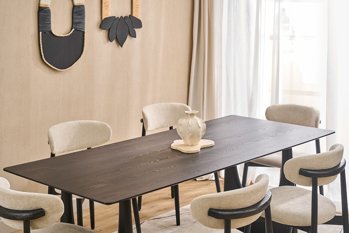 Table � manger design rectangulaire noire L200 cm KUALA