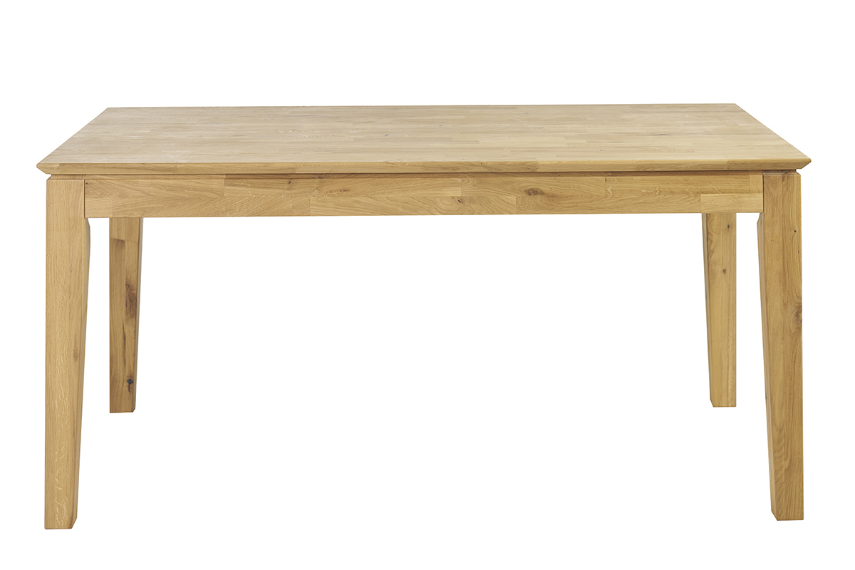 Table � manger extensible rectangulaire en bois clair ch�ne massif L160-220 cm YULIA