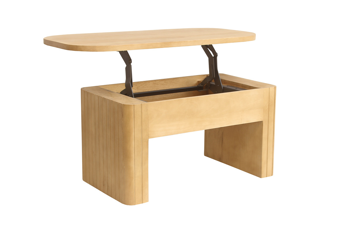 Table basse relevable rectangulaire bois manguier massif L100 cm LATIGO