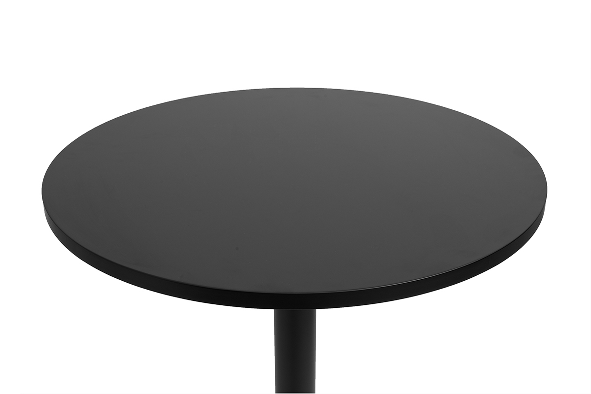 Table haute design ronde noire D60 cm CALISTA