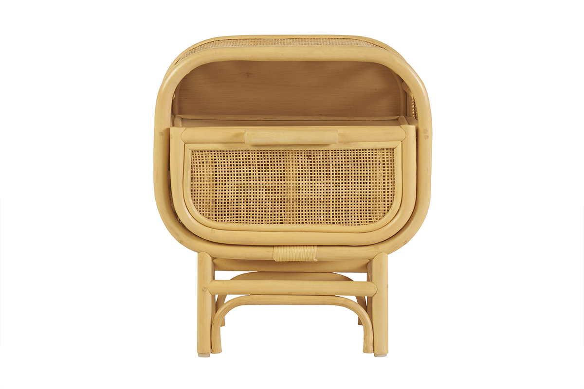 Tables de chevet avec tiroir en rotin (lot de 2) LUWAK