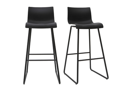 Tabourets de bar design noir 76 cm (lot de 2) ONA