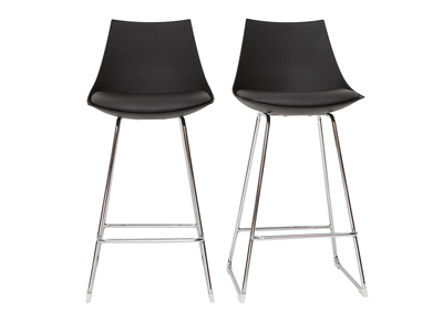 Tabourets de bar design noirs 65 cm (lot de 2) JUNE