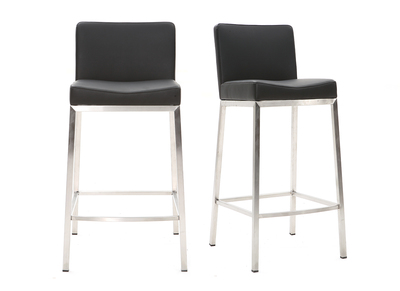 Tabourets de bar design noirs H66 cm (lot de 2) EPSILON