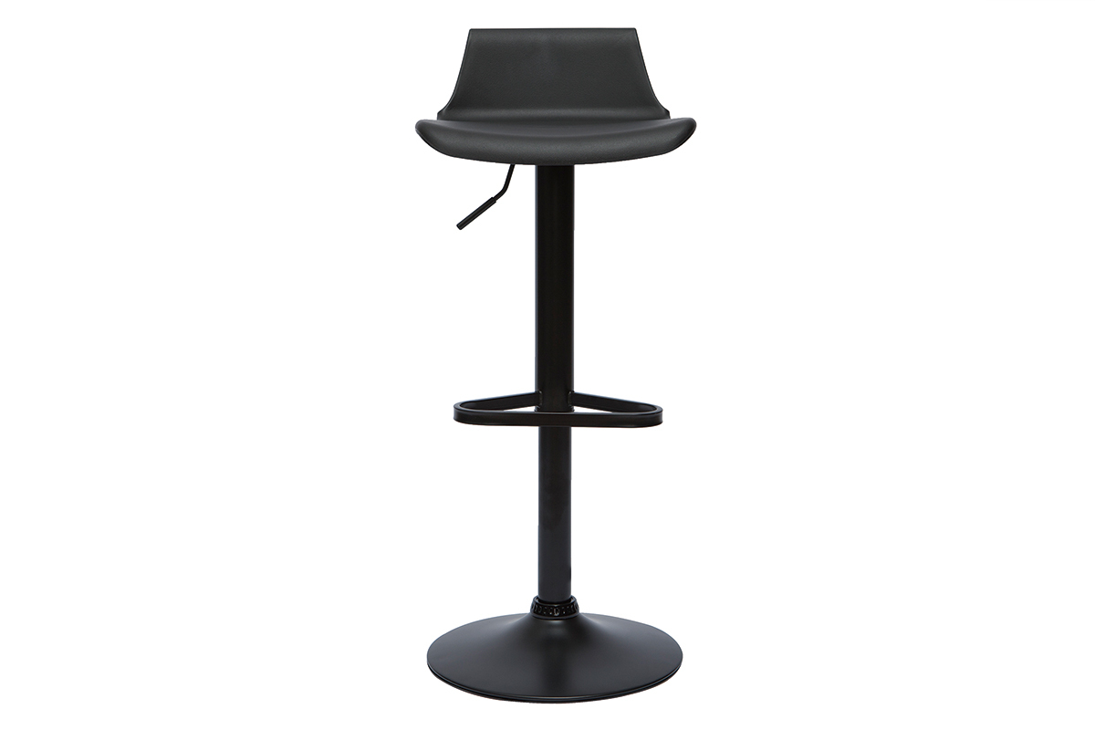 Tabourets de bar design r�glables noirs 360� (lot de 2) KRONOS