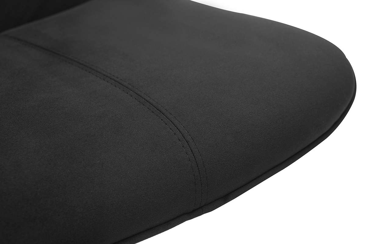 Tabourets de bar r�glables pivotants 360� noirs en tissu velours et m�tal (lot de 2) BOOST